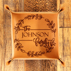Personalized Leather Valet Tray | Custom Catchall Tray | SANTJAG